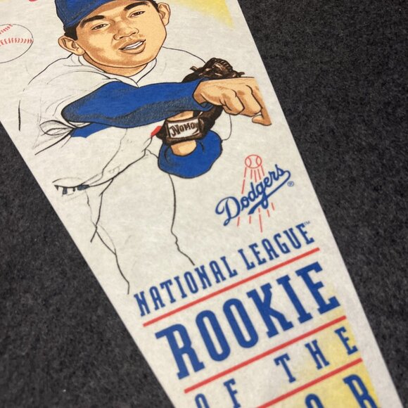 HIDEO NOMO Los Angeles Dodgers Rookie MLB Baseball 1995 Banner Flag RARE Pennant - Picture 3 of 10